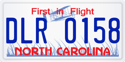 NC license plate DLR0158