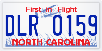 NC license plate DLR0159
