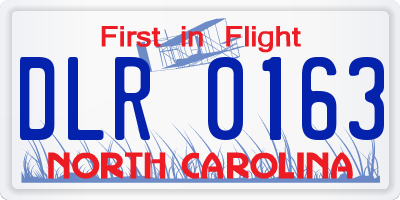 NC license plate DLR0163