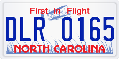 NC license plate DLR0165