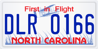 NC license plate DLR0166