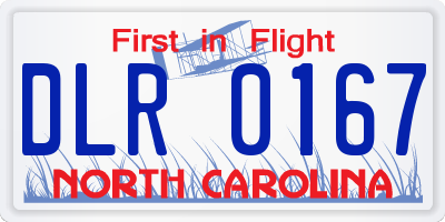 NC license plate DLR0167