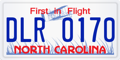 NC license plate DLR0170