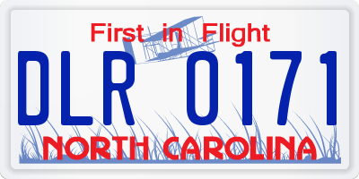 NC license plate DLR0171