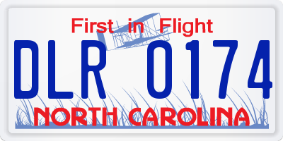 NC license plate DLR0174