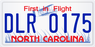 NC license plate DLR0175