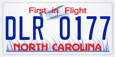 NC license plate DLR0177