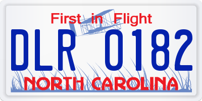 NC license plate DLR0182