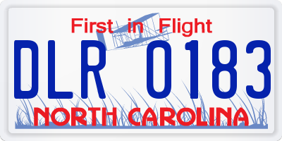 NC license plate DLR0183