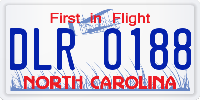NC license plate DLR0188