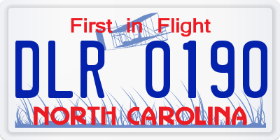 NC license plate DLR0190