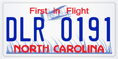 NC license plate DLR0191