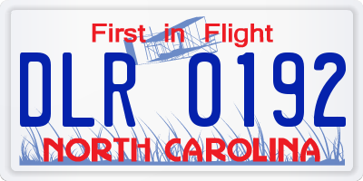 NC license plate DLR0192