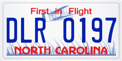 NC license plate DLR0197