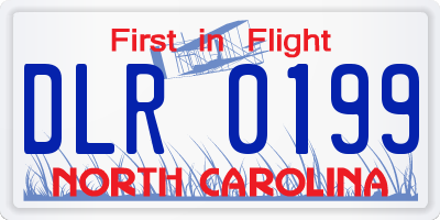 NC license plate DLR0199