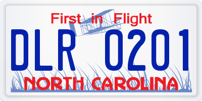 NC license plate DLR0201