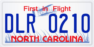 NC license plate DLR0210