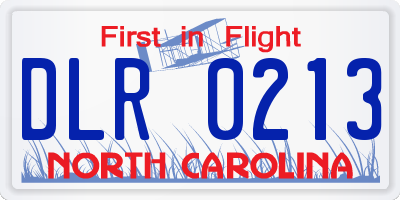 NC license plate DLR0213