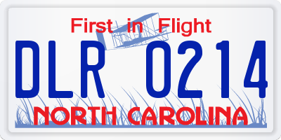 NC license plate DLR0214