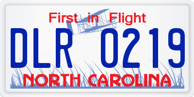 NC license plate DLR0219