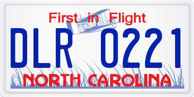 NC license plate DLR0221