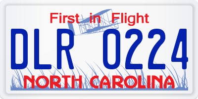 NC license plate DLR0224