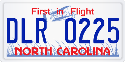 NC license plate DLR0225