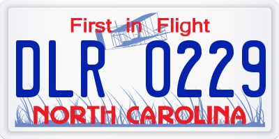 NC license plate DLR0229