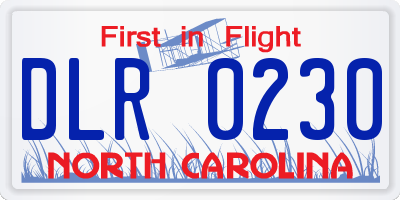 NC license plate DLR0230