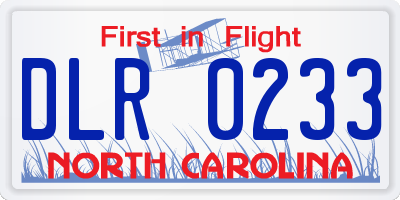 NC license plate DLR0233