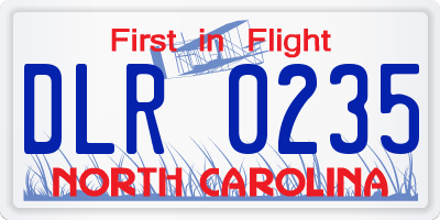 NC license plate DLR0235