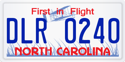 NC license plate DLR0240