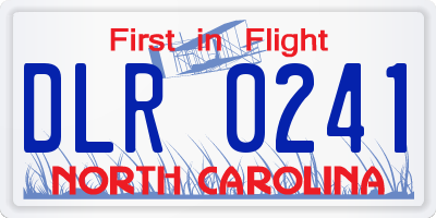 NC license plate DLR0241