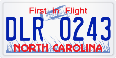 NC license plate DLR0243