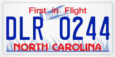 NC license plate DLR0244