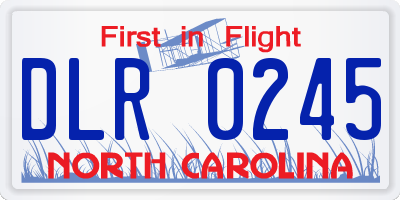 NC license plate DLR0245