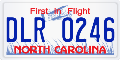 NC license plate DLR0246