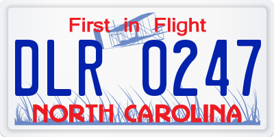 NC license plate DLR0247