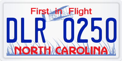 NC license plate DLR0250