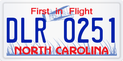 NC license plate DLR0251
