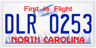 NC license plate DLR0253