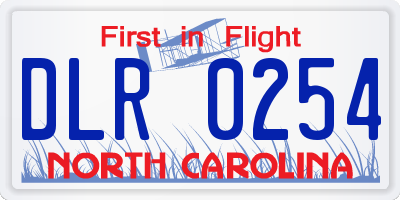 NC license plate DLR0254