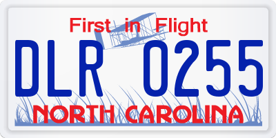 NC license plate DLR0255