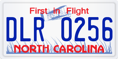 NC license plate DLR0256