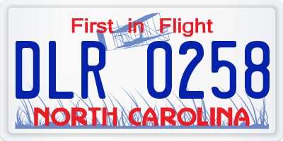 NC license plate DLR0258