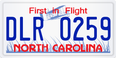 NC license plate DLR0259