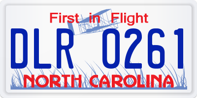 NC license plate DLR0261