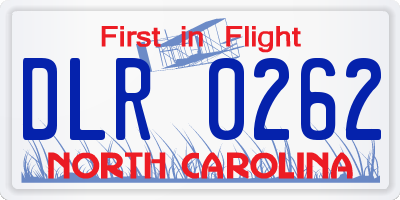 NC license plate DLR0262