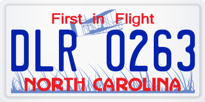 NC license plate DLR0263