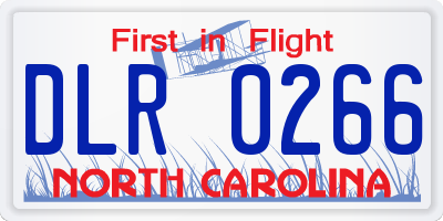NC license plate DLR0266